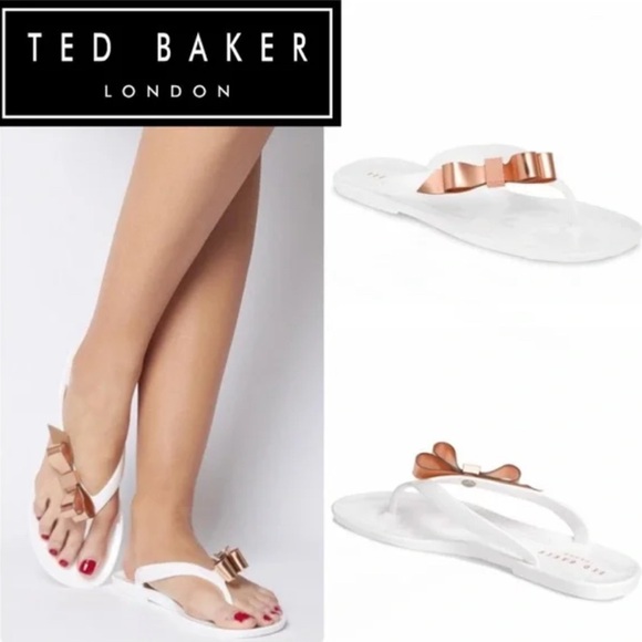 Ted Baker Suszie Jelly Flip Flop Bow Detail Sandals - Picture 1 of 13